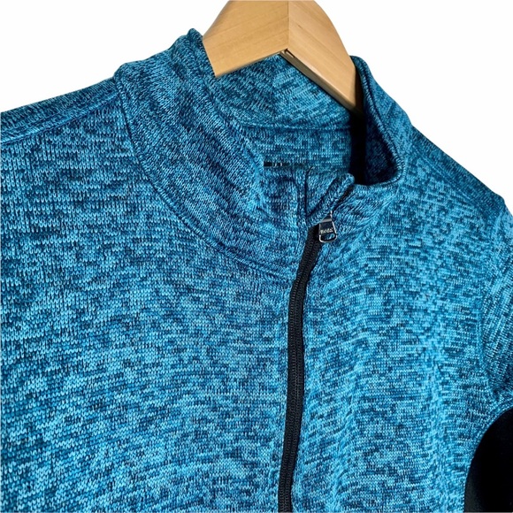 MNY Marc NY by ANDREW MARC Heathered Teal Zip‎ Up Sweatshirt Fleece Jacket sz L - Picture 3 of 11
